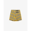 Maje Kilt Style Pleated Check Mini Skirt In Jaunes / Oranges