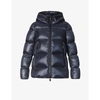 Moncler Womens Navy Seritte Hooded Shell-down Jacket Xs In Navy