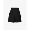 Sandro Hugo Tailored High-waist Shorts In Noir / Gris