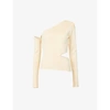 Cult Gaia Womens Sand Teri One-shoulder Stretch-knit Top S In Sand