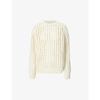 Bottega Veneta Open Mesh Sweater In Ivory Colored Wool In Chalk