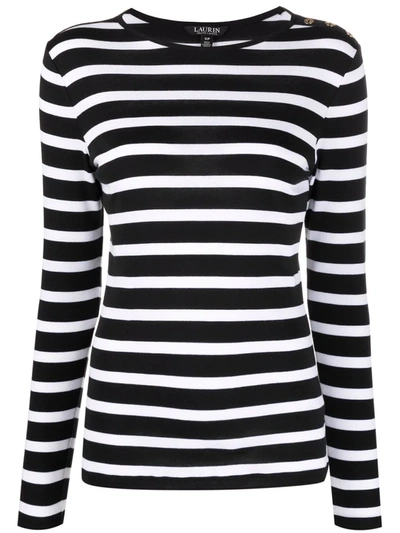Lauren Ralph Lauren Stripe-print T-shirt In 黑色