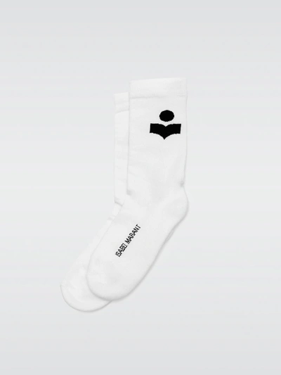 Isabel Marant Siloki Logo Socks In White