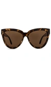 Le Specs Liar Liar Volcanic Tortoise Cateye Sunglasses In Brown