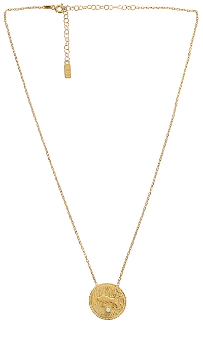 Natalie B Jewelry Redone Zodiac Vintage Necklace In Metallic Gold