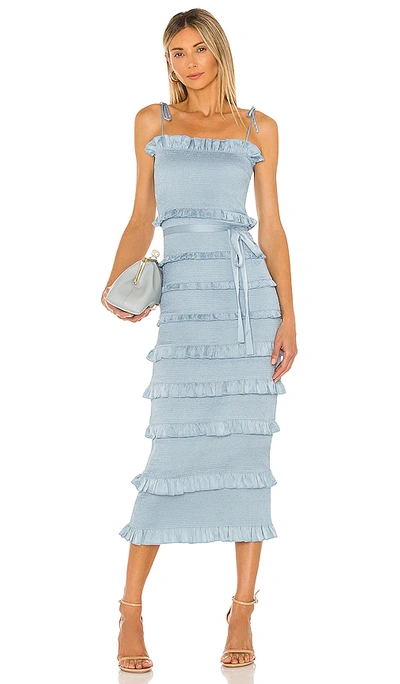 V. Chapman Lily Midi Dress In Blue