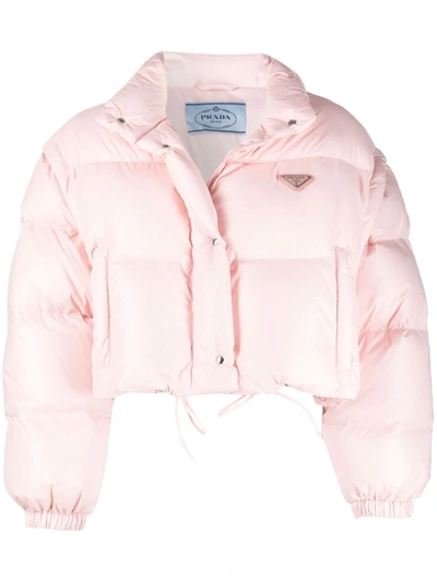 Prada Re-nylon Convertible Puffer Jacket In Rosa | ModeSens