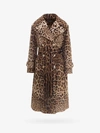 Dolce & Gabbana Tie-waist Double-breasted Flared Trench In Brown