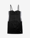 Adidas Originals Three Stripe Fitted Corset Dress In Black In Black