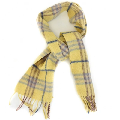 Pre-owned Burberry Wool Scarf In Yellow