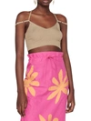 JACQUEMUS KNITTED CROPPED TANK TOP.