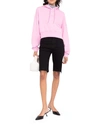 Msgm Logo Printed Drawstring Hoodie In Pink & Purple