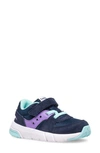 Saucony Kids' Jazz Lite 2.0 Sneaker In Navy/ Purple/ Turq