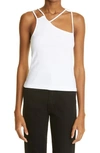 K.ngsley Unisex Fist Geometric Cutout Ribbed Tank In White