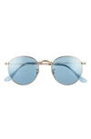 RAY BAN ICONS 50MM ROUND METAL SUNGLASSES,RB344750-X