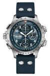 Hamilton Men's Swiss Automatic Chronograph Khaki Aviation X-wind Blue Textile Strap Watch 45mm In Blue