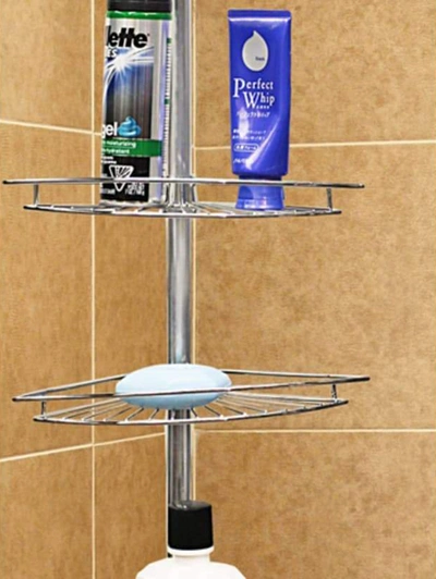 Home Basics 4 Tier Corner Shower Shelf In Silver