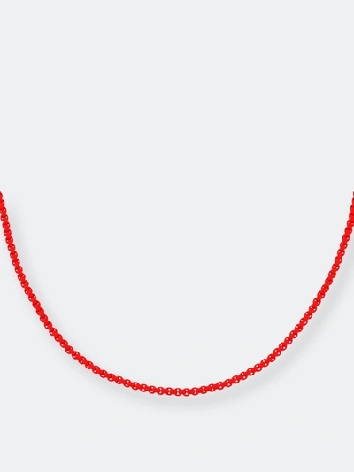 Adinas Jewels Adina's Jewels Colored Enamel Rope Chain Necklace In Red