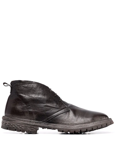 Moma Lace-up Leather Ankle Boots In Braun