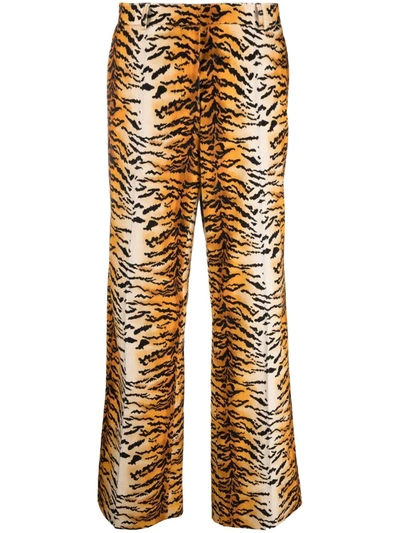 Philosophy Di Lorenzo Serafini Tiger-print Wide-leg Trousers In 中性色