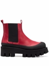 Paloma Barceló Red Leather Celine Chelsea Boots In Rot