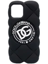 Dolce & Gabbana Dg Logo Quilted Iphone 12 Pro Case In Black