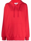 Msgm Logo-print Cotton Hoodie In Rot