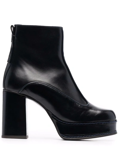 See By Chloé Chunky Leather Ankle Boots In Black  