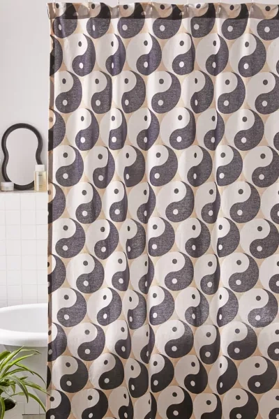 Urban Outfitters Yin Yang Shower Curtain In Natural