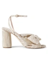 Loeffler Randall Sandalen Camelia Knot Aus Polyesther Beige In Platinum