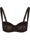 Dolce & Gabbana Stretch Silk Balconette Bra In Nero