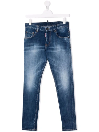Dsquared2 Teen Faded Skinny Jeans In Blue