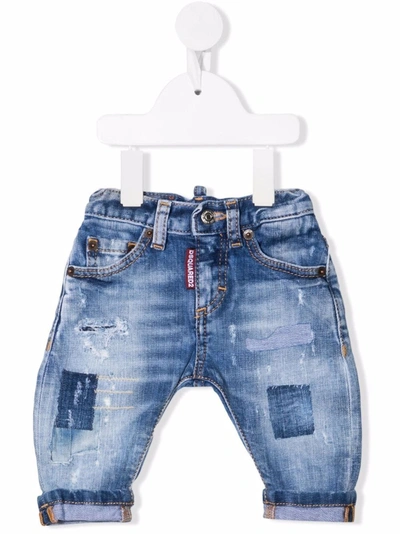 Dsquared2 Babies' Distressed Denim Jeans In Blue