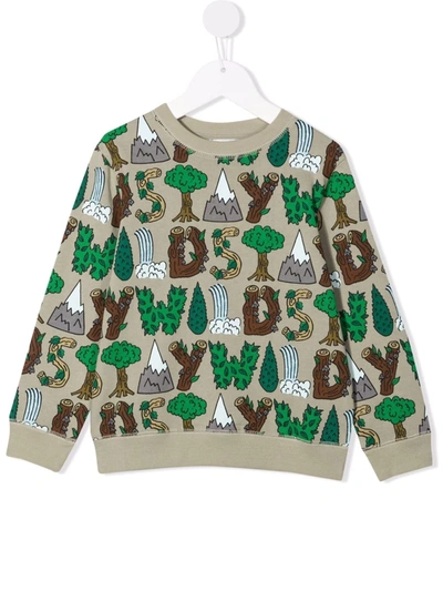 Stella Mccartney Kids' Illustration-print Organic Cotton Sweatshirt In Grey