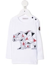 Moncler Long Sleeved Shirt With Print In White