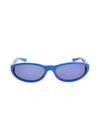Balenciaga 59mm Oval Acetate Sunglasses In Blue