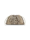 Bottega Veneta Small The Pouch Python-embossed Leather Clutch In Naturale Gold