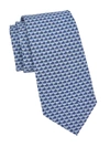 FERRAGAMO MEN'S WHALE PRINT SILK TIE,400013653102