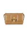 Demellier Midi Alexandria Leather Shoulder Bag In Deep Toffee