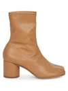 Maison Margiela Tabi Leather Ankle Boots In Brown