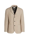 BRUNELLO CUCINELLI CHEVRON WOOL-BLEND BLAZER,400014321114