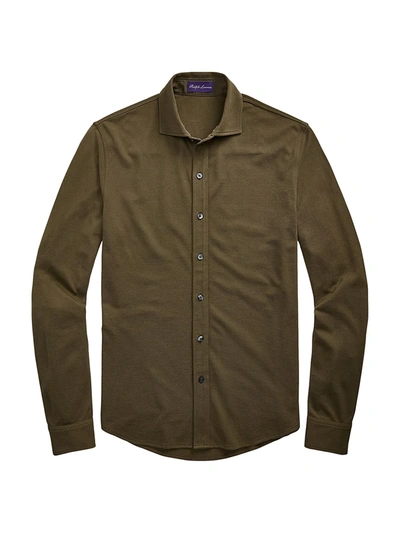 Ralph Lauren Keaton Piqué Linen Shirt In Fall Sage