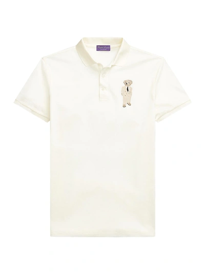 Ralph Lauren Slim-fit Polo Bear Shirt In Cream