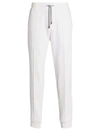 Brunello Cucinelli Drawstring Cotton Track Pants In White