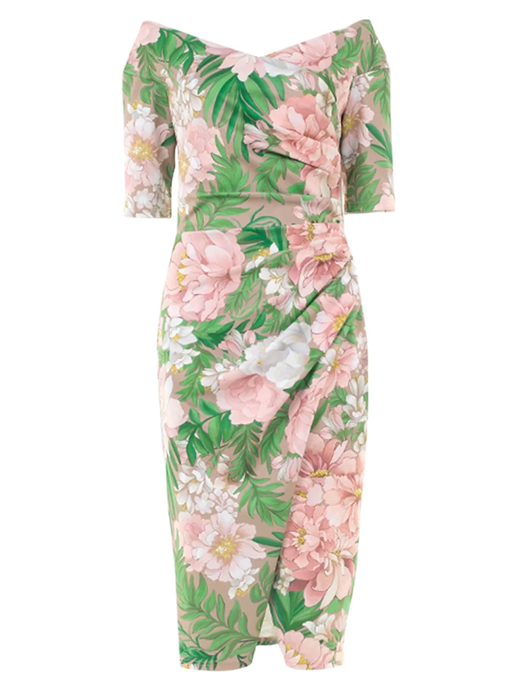 white christmas dresses 40027 - Ava Presley - Floral Chiffon Strapless Dress