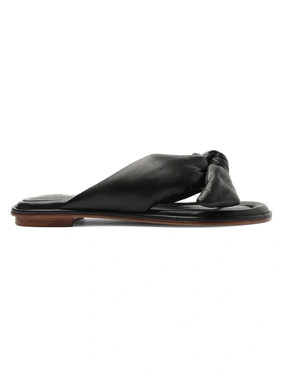 Alexandre Birman Soft Clarita Flat Thong Slide Sandals In Black