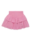 Katiej Nyc Kids' Girl's Brooke Tiered Ruffle Skirt In Vintage Rose Pink