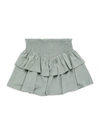 Katiej Nyc Kids' Girl's Brooke Tiered Ruffle Skirt In Sage