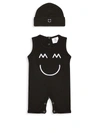 MILES AND MILAN BABY'S EMBROIDERED ROMPER AND HAT SET,400014613120