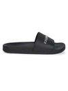 Balenciaga Piscine Logo-embossed Rubber Slides In Black